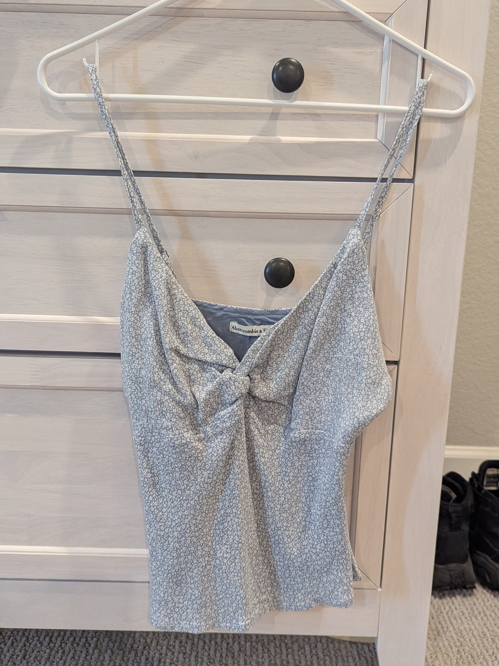 Abercrombie & Fitch Light Blue Floral Knot-Front Cami